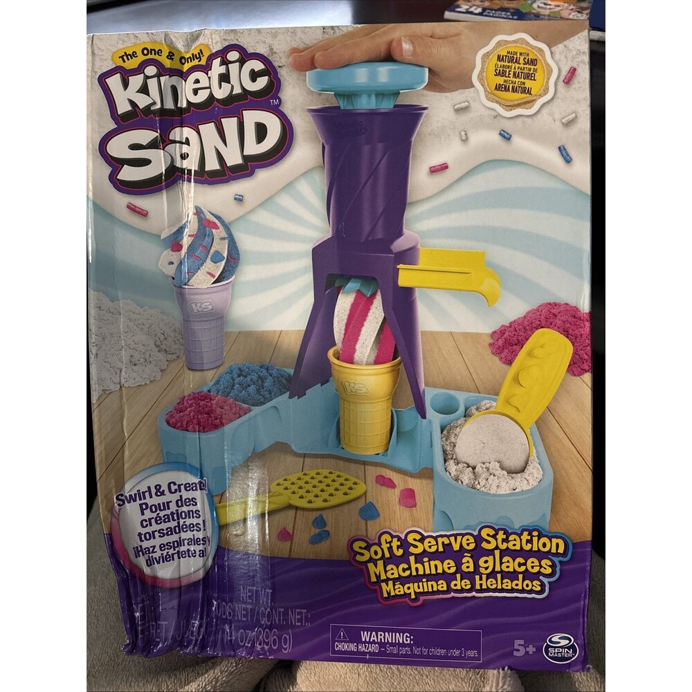 NEW Kinetic Sand Soft Serve Station with Play Sand Sensory Toy Ages 5+ Gift Idea